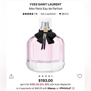 YSL Mon Paris perfume 90ml